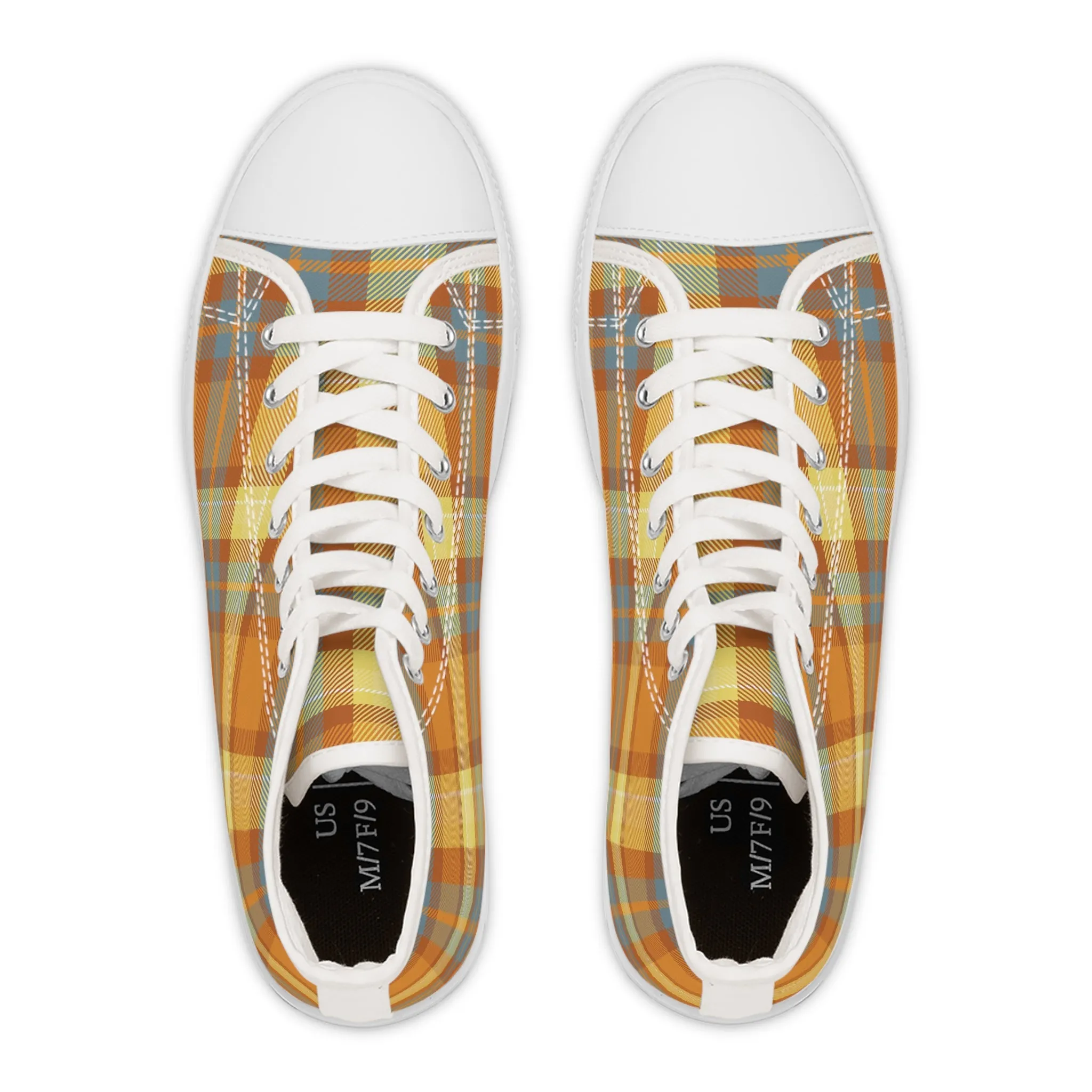 Plaid Scottish Pattern Women's High Top Sneakers