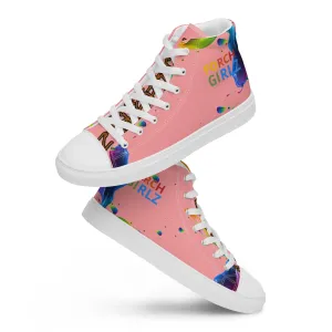 PORCHGIRLZ PINK Women’s high top canvas shoes