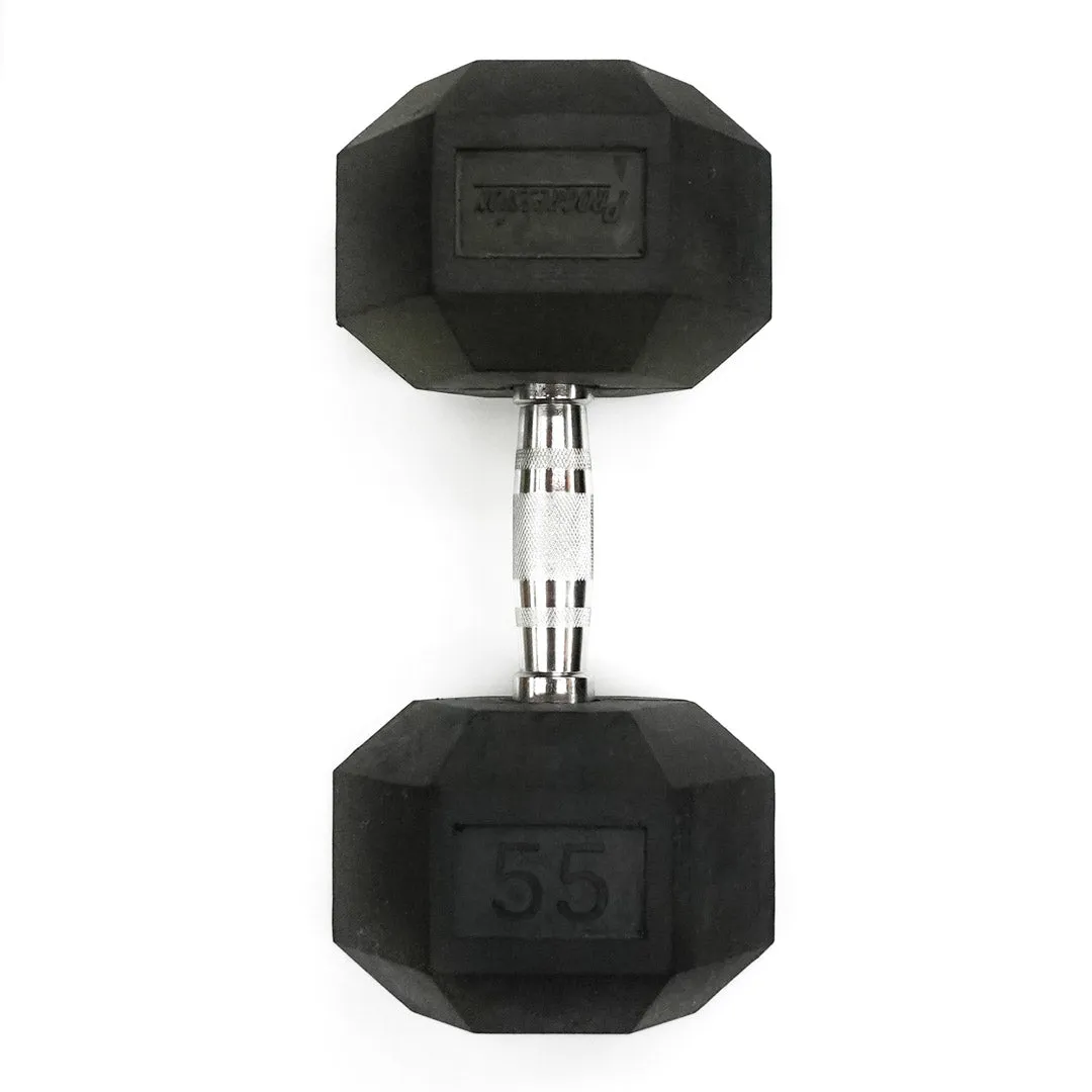 Progression Rubber Hex Dumbbell 55 lbs