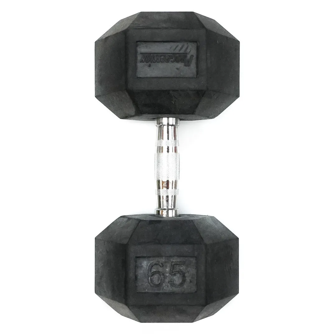 Progression Rubber Hex Dumbbell 65 lb