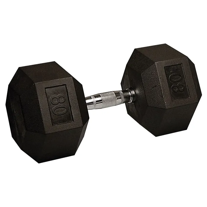 Progression Rubber Hex Dumbbell - 80 lbs