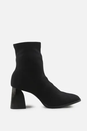 Pull & Bear Block Heels Sock Boots | Textile