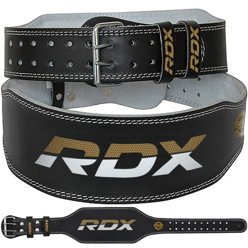 RDX 6 Inch Leather Gym Belt