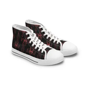 Red Dagger and Sword Women's High Top Sneakers