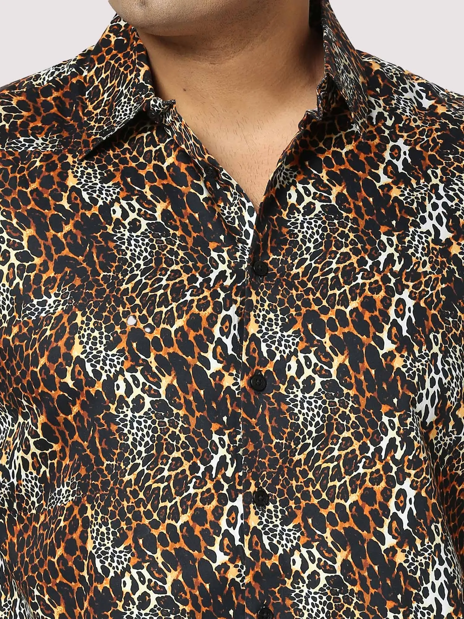 Roar Digital Printed Half Shirt Men's Plus Size