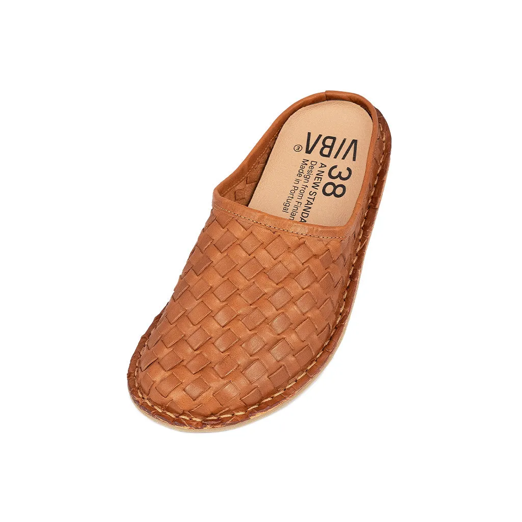 ROMA Woven Leather Cognac Brown