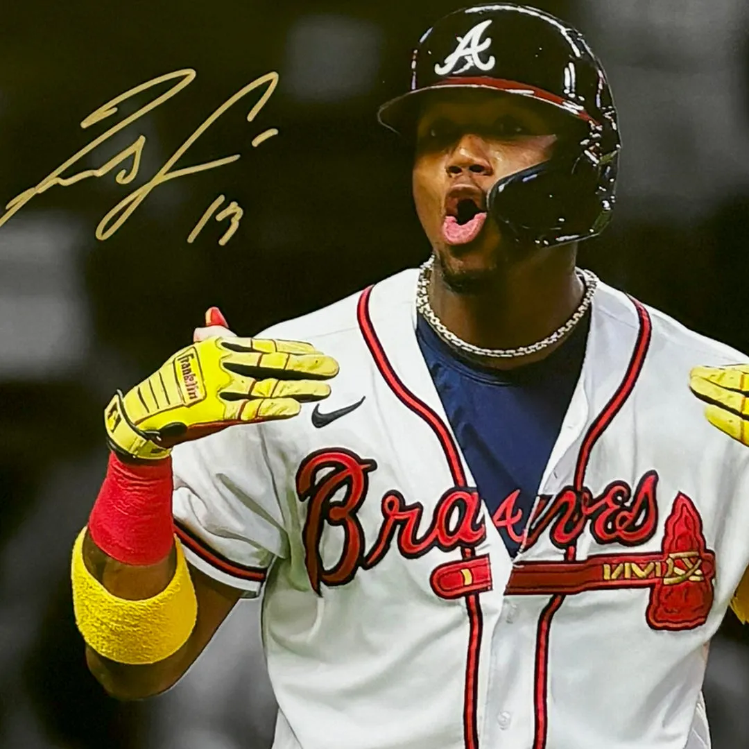 Ronald Acuna Jr Hand Signed & Framed Atlanta Braves 16x20 Baseball Photo