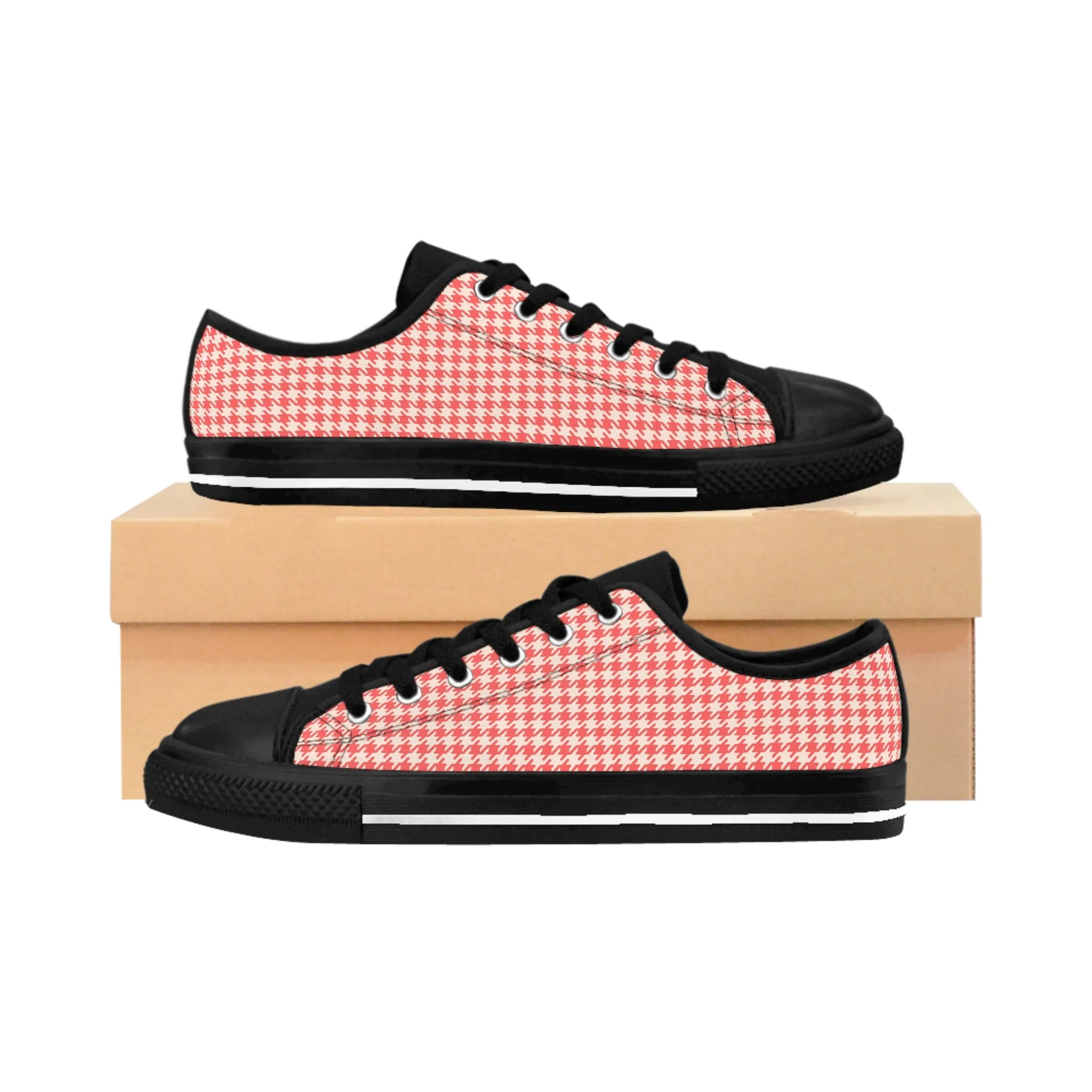 Rounded Edge Houndstooth Women's Sneakers