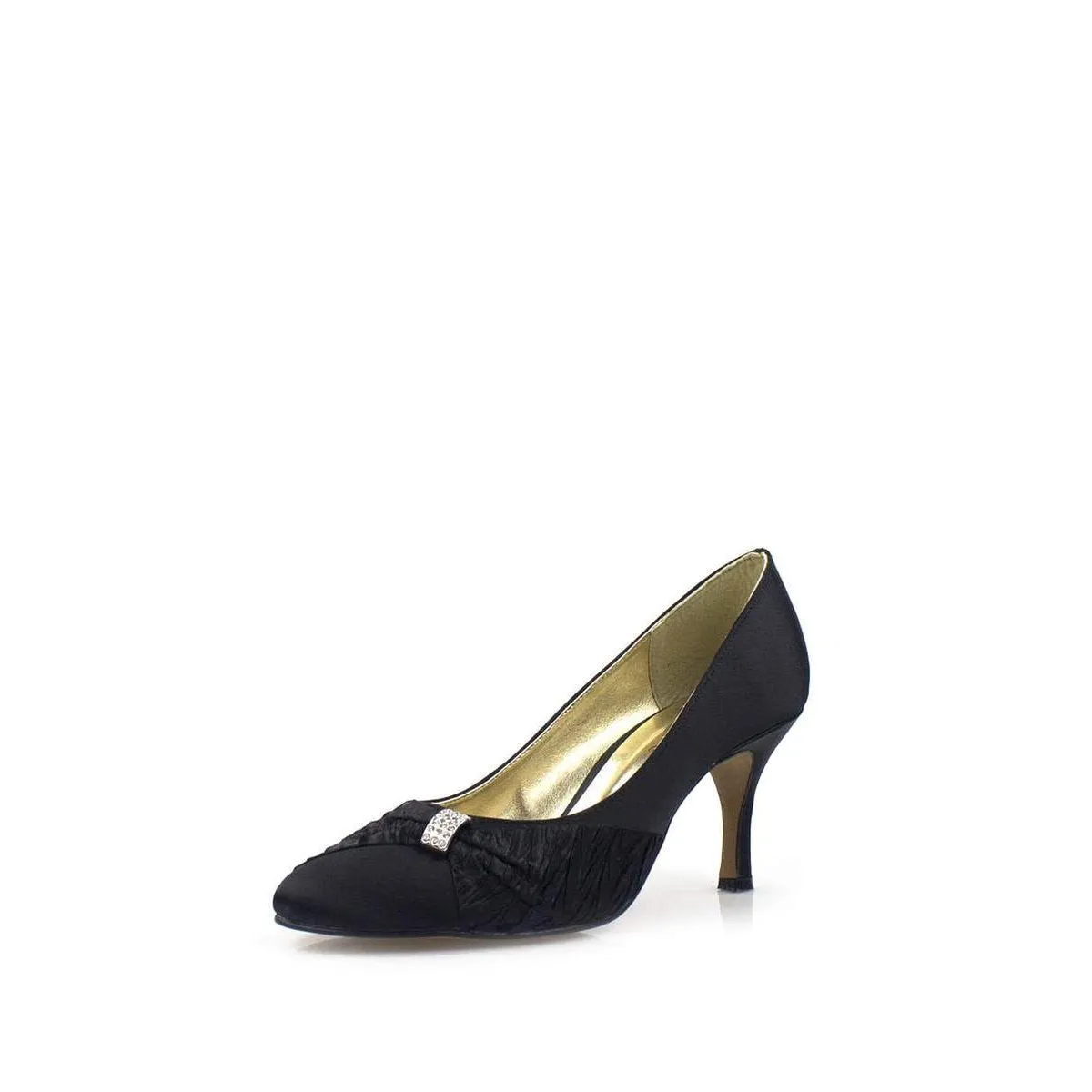 SASHA Pointed Toe Medium Heel Court Shoe With Diamante Trim