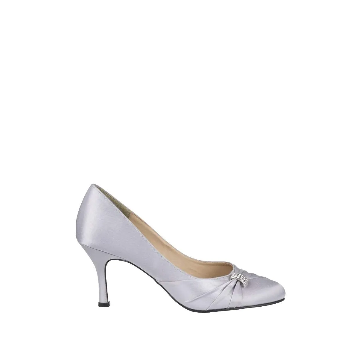 SASHA Pointed Toe Medium Heel Court Shoe With Diamante Trim