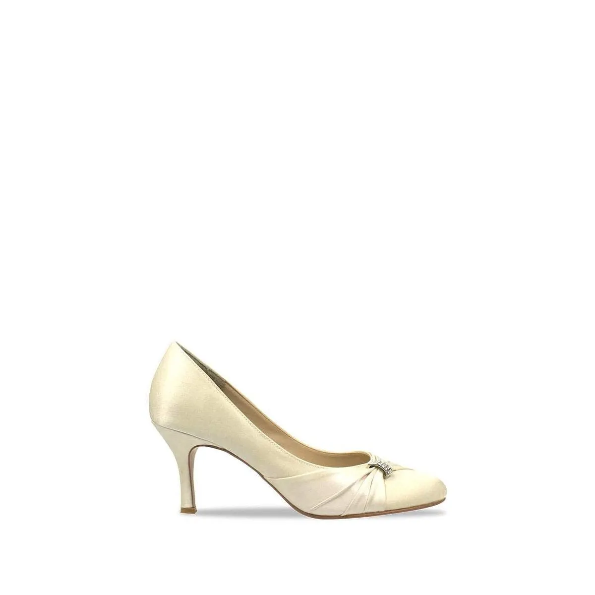 SASHA Pointed Toe Medium Heel Court Shoe With Diamante Trim