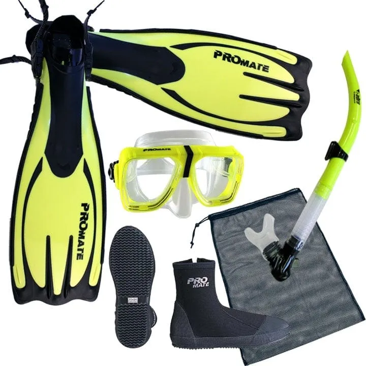 Scuba Dive Snorkeling Mask Snorkel Boots Fins Gear Bag Set - SCS0046