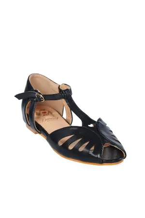 Secret Love Flat Sandals in Black by Banned