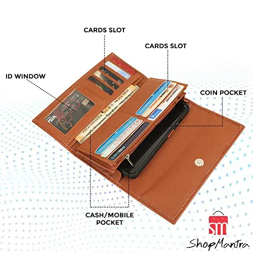 ShopMantra Wallet for Women's |Women's Wallet | Clutch | Vegan Leather|Holds Upto 11 Cards 1 Id Slot|2 Notes and 1 Coin Compartment| Magnetic Closure|Multicolor