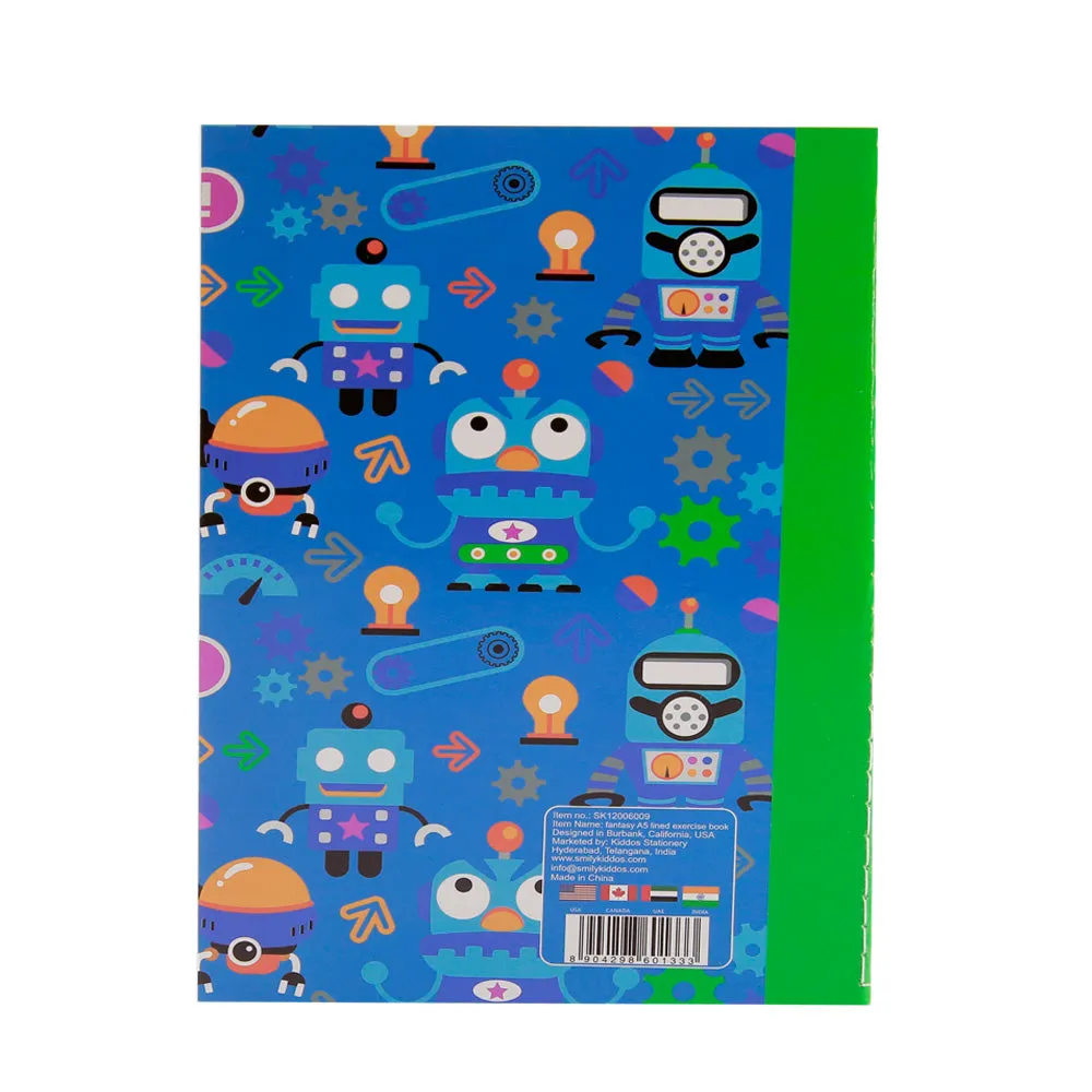 Smily A5 Lined Exercise Book Blue