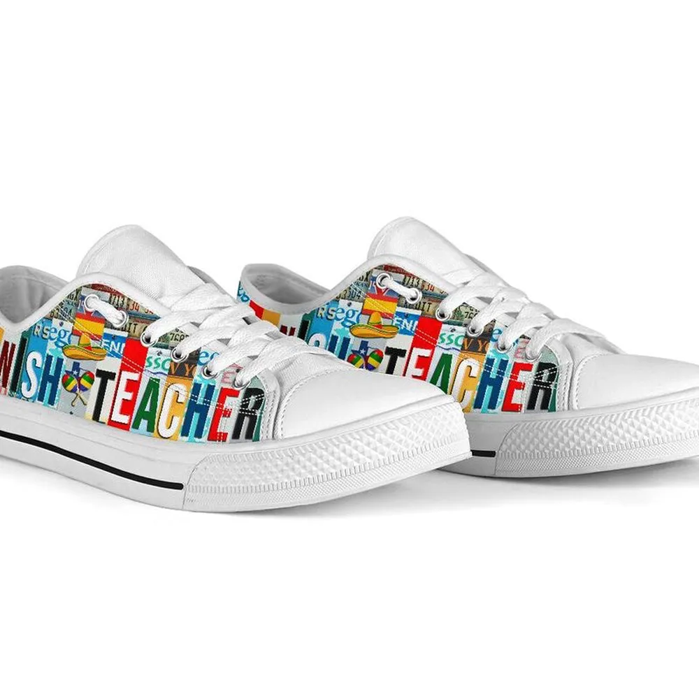 Spanish Teacher Shoes Shoes License Plate Shoes for Mens, Teacher Shoes, Low Top Sneakers