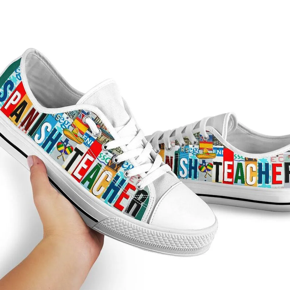 Spanish Teacher Shoes Shoes License Plate Shoes for Mens, Teacher Shoes, Low Top Sneakers