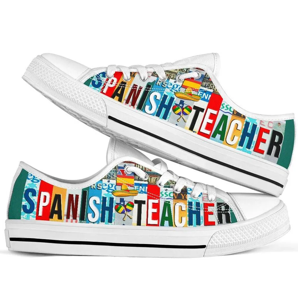 Spanish Teacher Shoes Shoes License Plate Shoes for Mens, Teacher Shoes, Low Top Sneakers