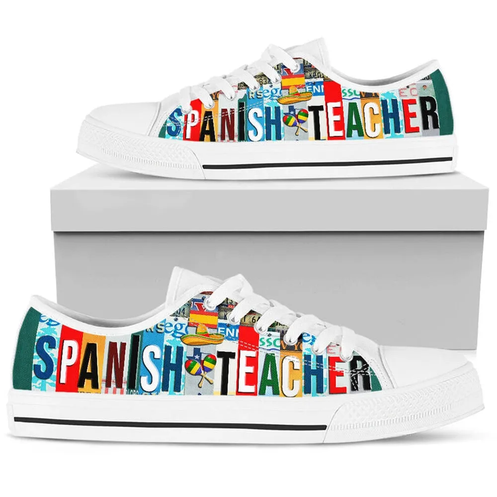 Spanish Teacher Shoes Shoes License Plate Shoes for Mens, Teacher Shoes, Low Top Sneakers