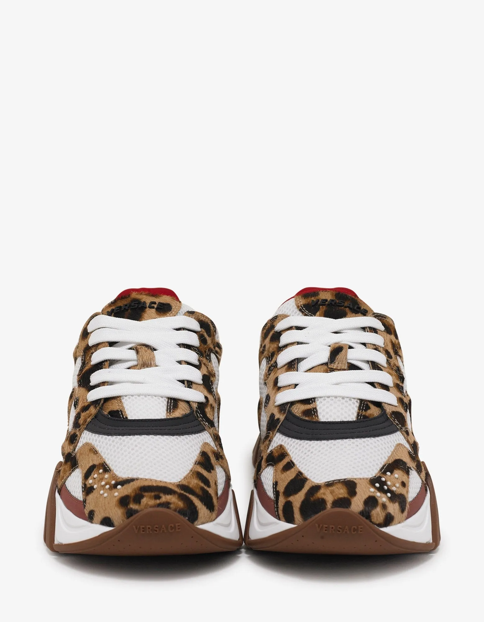 Squalo Leopard Print Calf Hair & Mesh Trainers