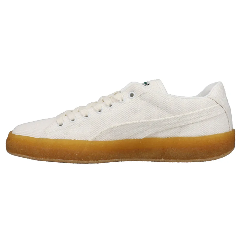 Suede Crepe Canvas Lace Up Sneakers