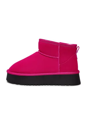 Suede Platform Winter Boots - Pink