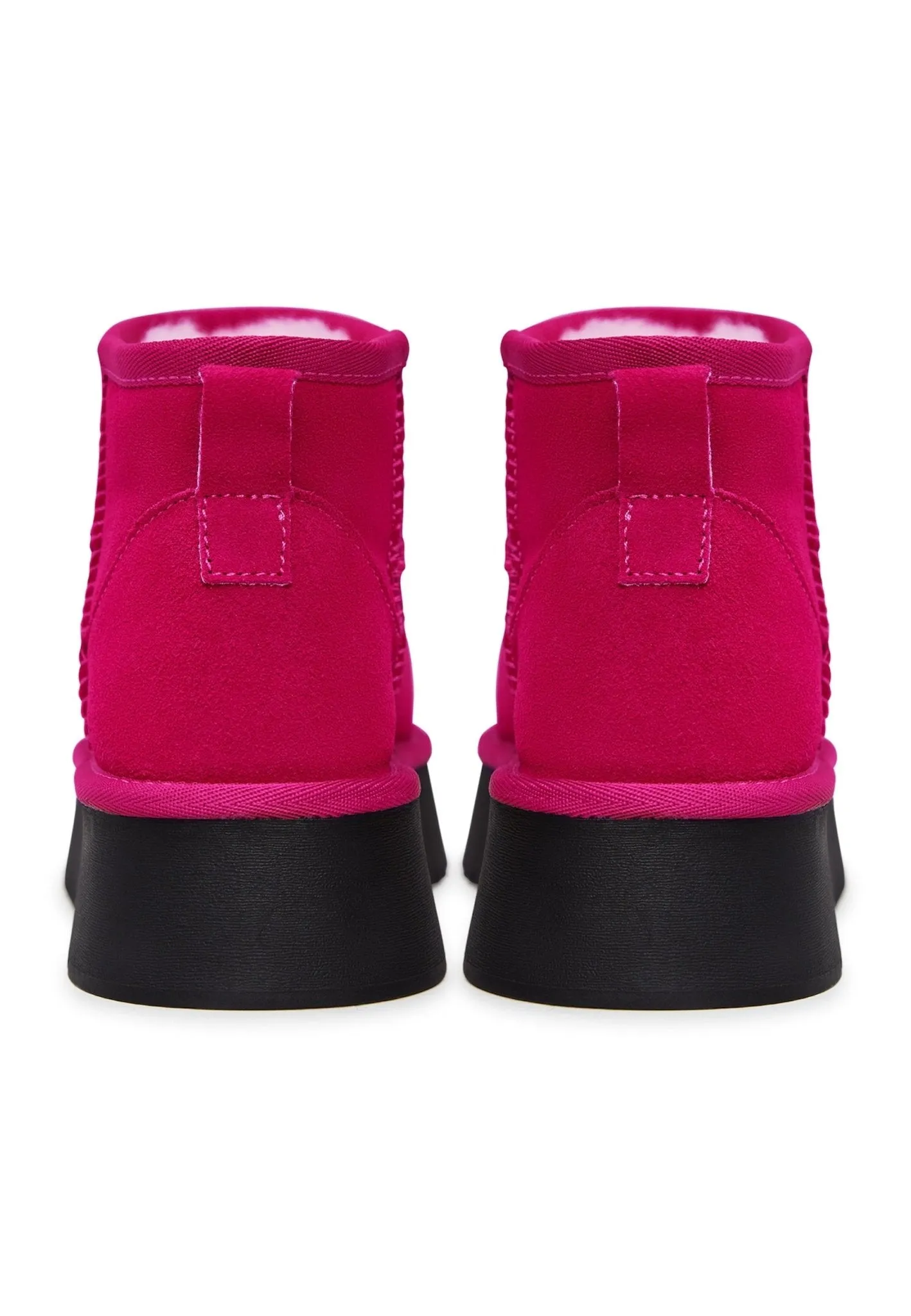 Suede Platform Winter Boots - Pink