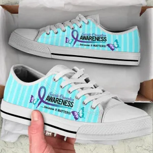 Suicide Prevention Shoes Because It Matters Low Top Shoes , Low Top Sneaker, Low Top Canvas Shoes