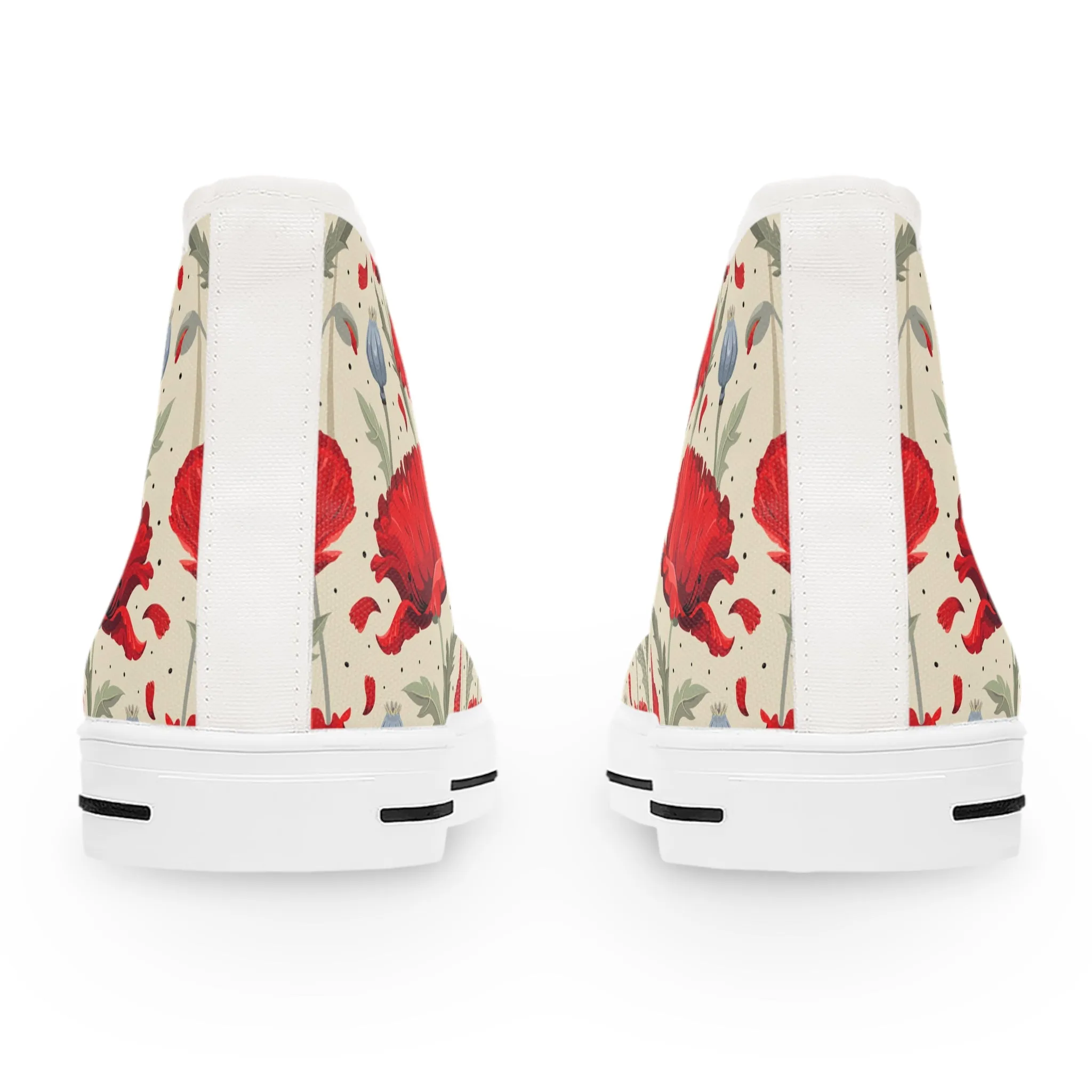 Summer Red Poppy Women's High Top Sneakers