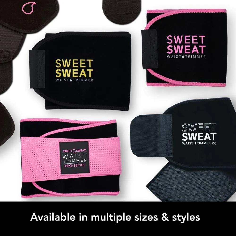 Sweet Sweat Waist Trimmer - Black/Pink | Premium Waist Trainer Sauna Suit for Men & Women