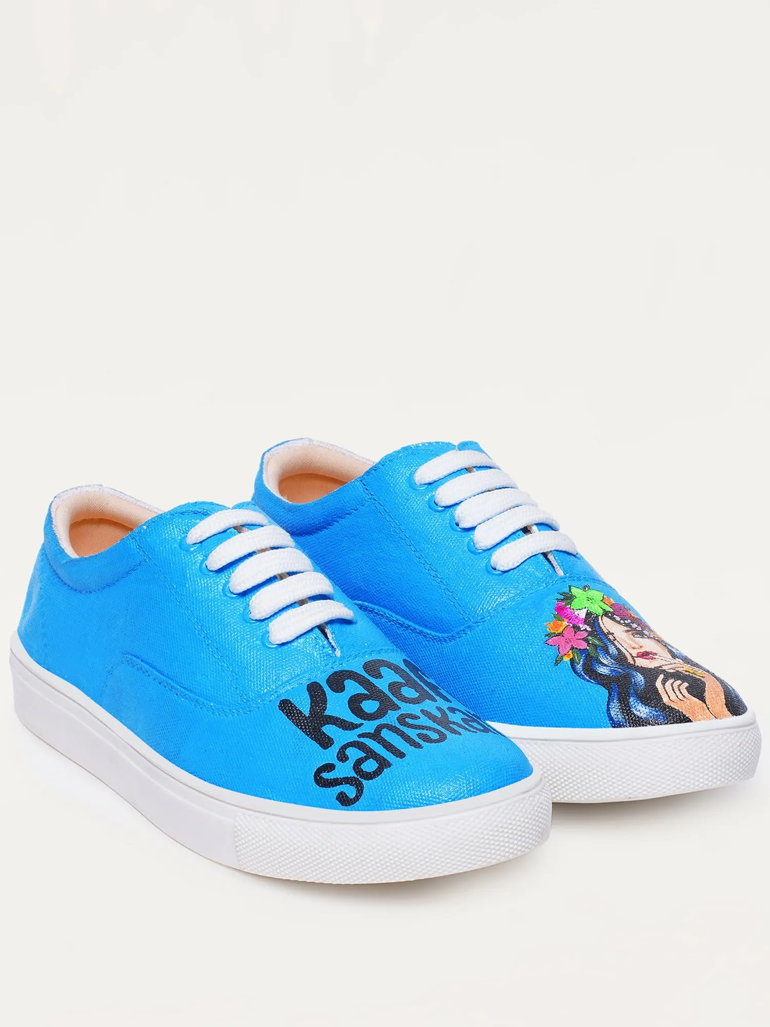 THE QUIRKY NAARI Kaafi Sanskari Sneakers for Ultra-Cool Sanskaari You | Blue | 3 UK