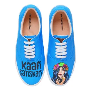 THE QUIRKY NAARI Kaafi Sanskari Sneakers for Ultra-Cool Sanskaari You | Blue | 3 UK