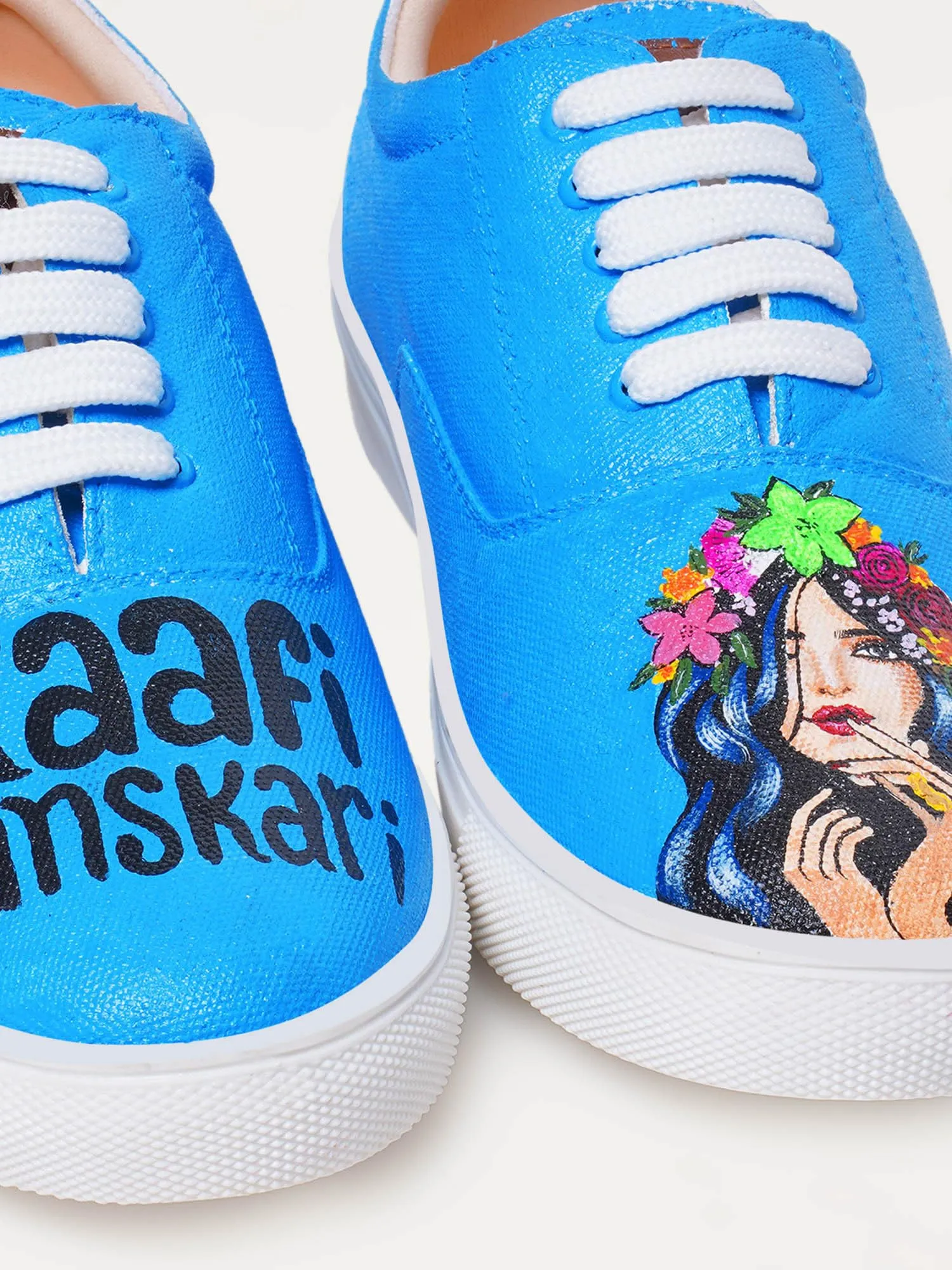 THE QUIRKY NAARI Kaafi Sanskari Sneakers for Ultra-Cool Sanskaari You | Blue | 3 UK