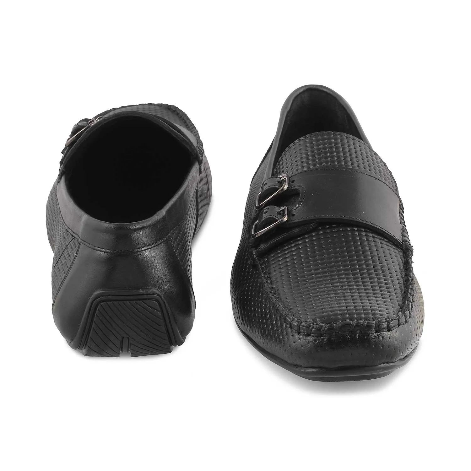 The Yosa Black Men's Double Monk Shoes Tresmode