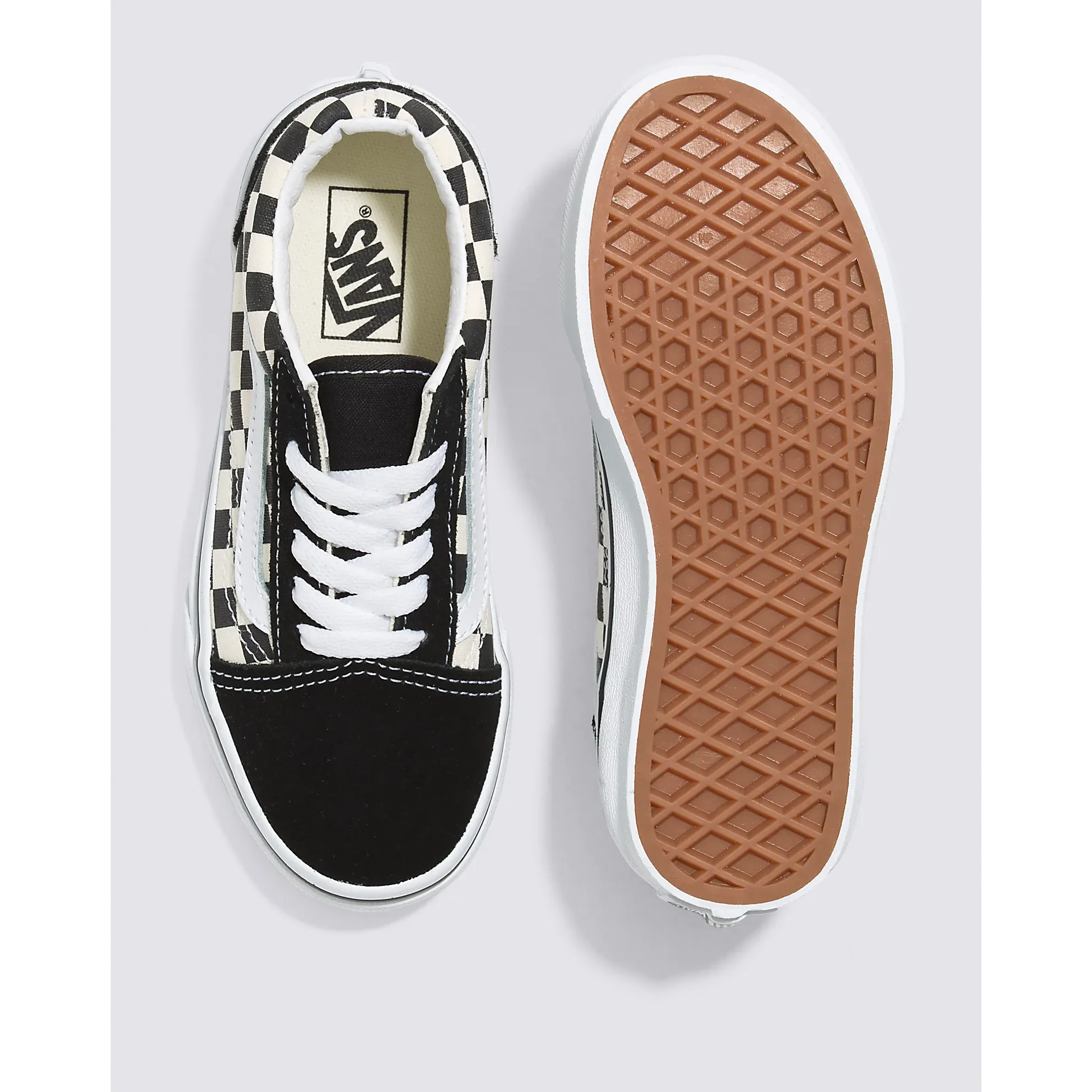 Vans Kid's Check Old Skool Shoes - Black / White