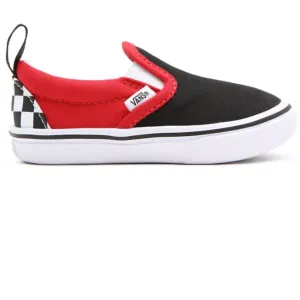 Vans Kid's Checkerboard Comfycush Slip On V Shoes - Black / Red