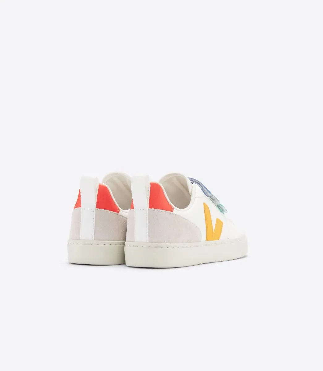 Veja Kids V-10 Chromefree Leather Multico White Ouro Trainers