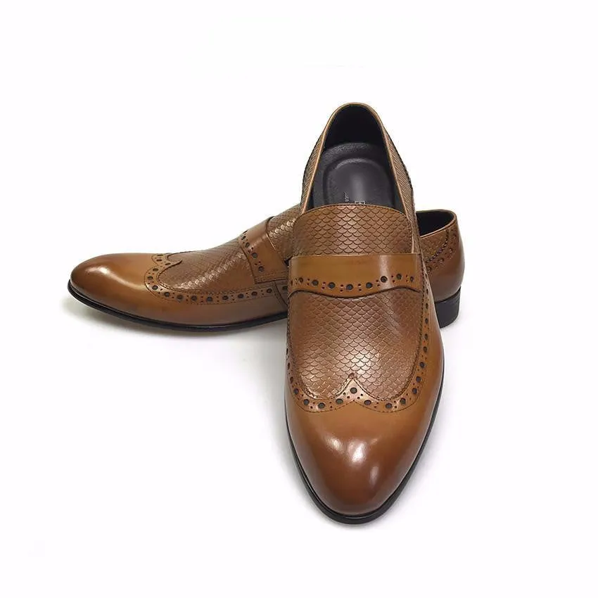 Wingtip Brogue Style Men Loafers Shoes