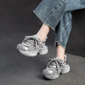 Women Fashion Breathable Mesh Chunky Platform Sneakers