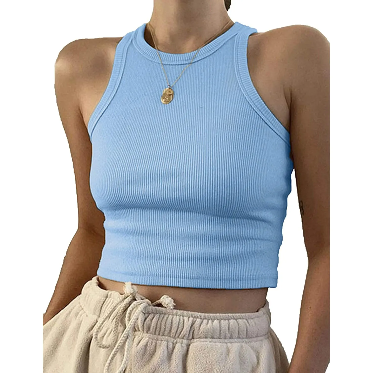 Womens Basic Sleeveless Tank Top