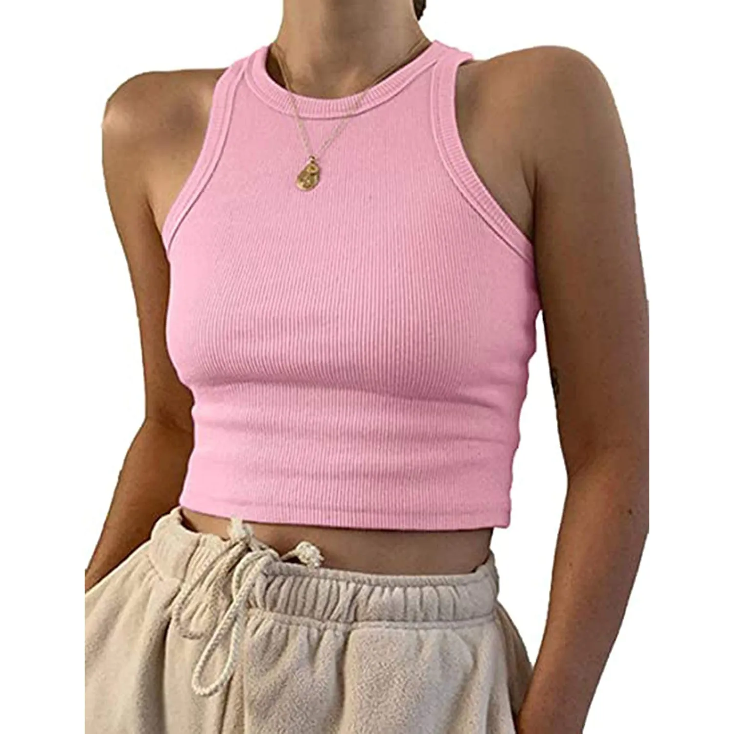 Womens Basic Sleeveless Tank Top