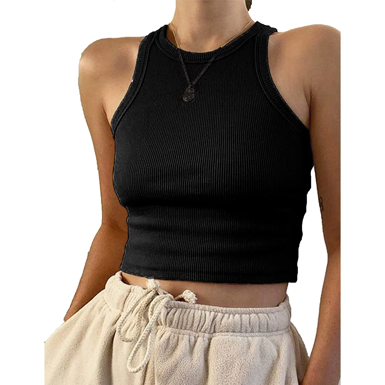 Womens Basic Sleeveless Tank Top