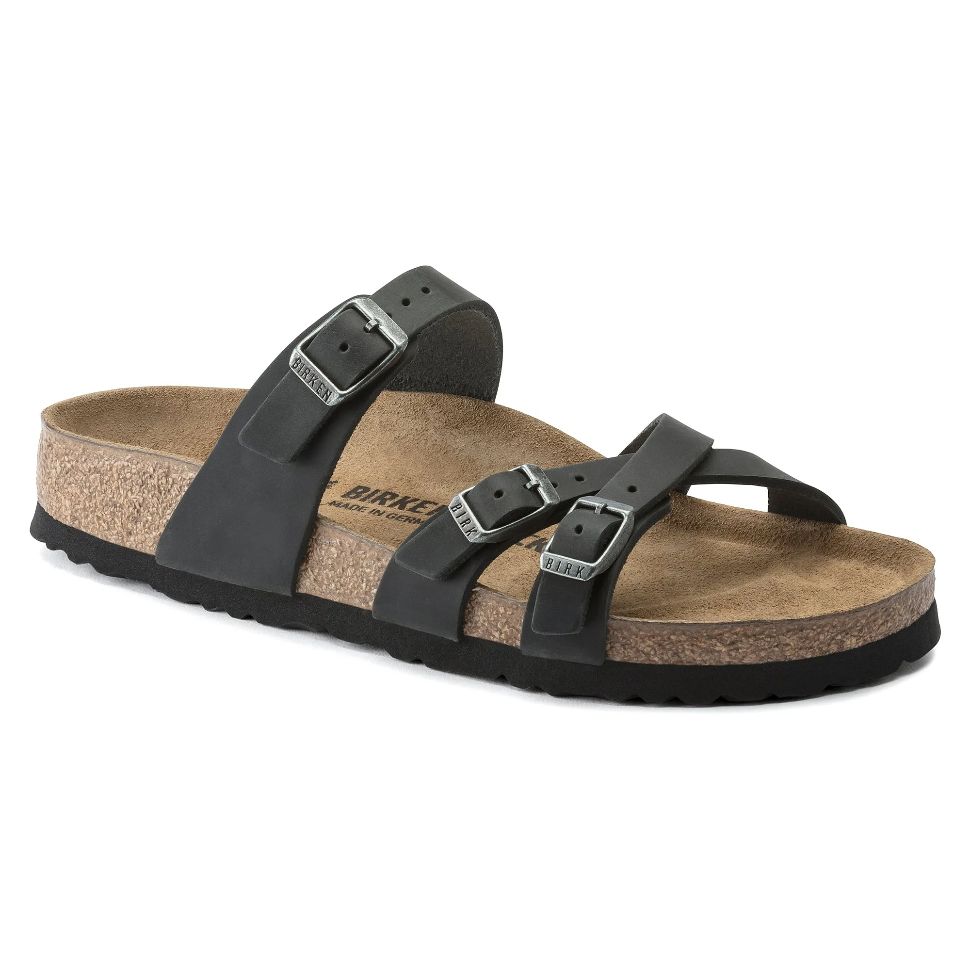 Women's Birkenstock Franca Oiled Leather Color: Black