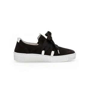 WOMEN'S GABOR 03.333.17 BOW TIE SNEAKER | BLACK / ICE