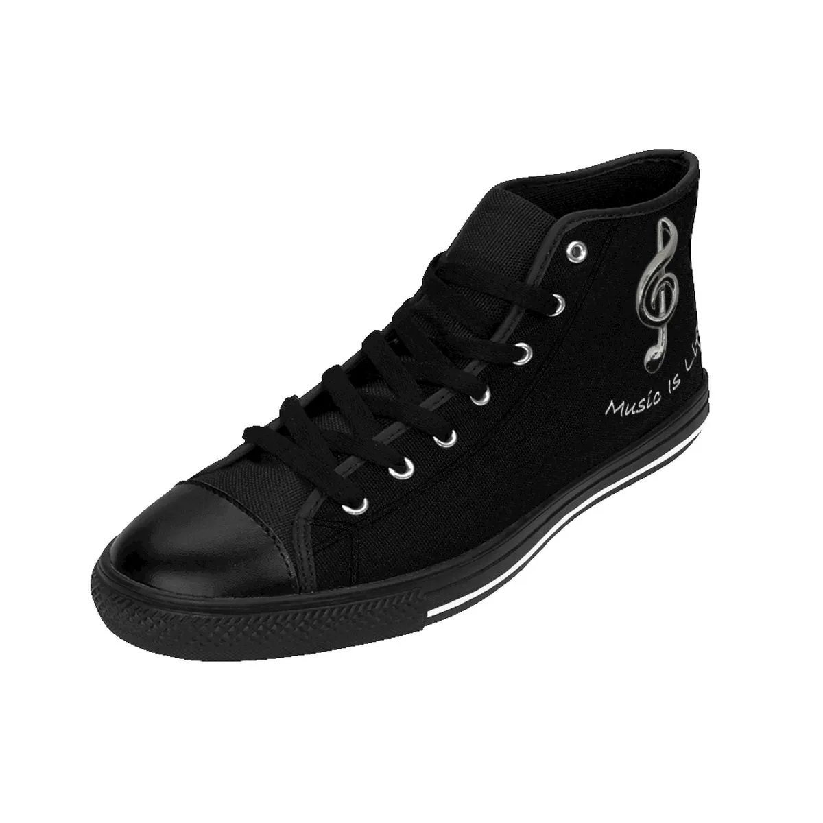 Women's High-top Black Music Is Life Sneakers