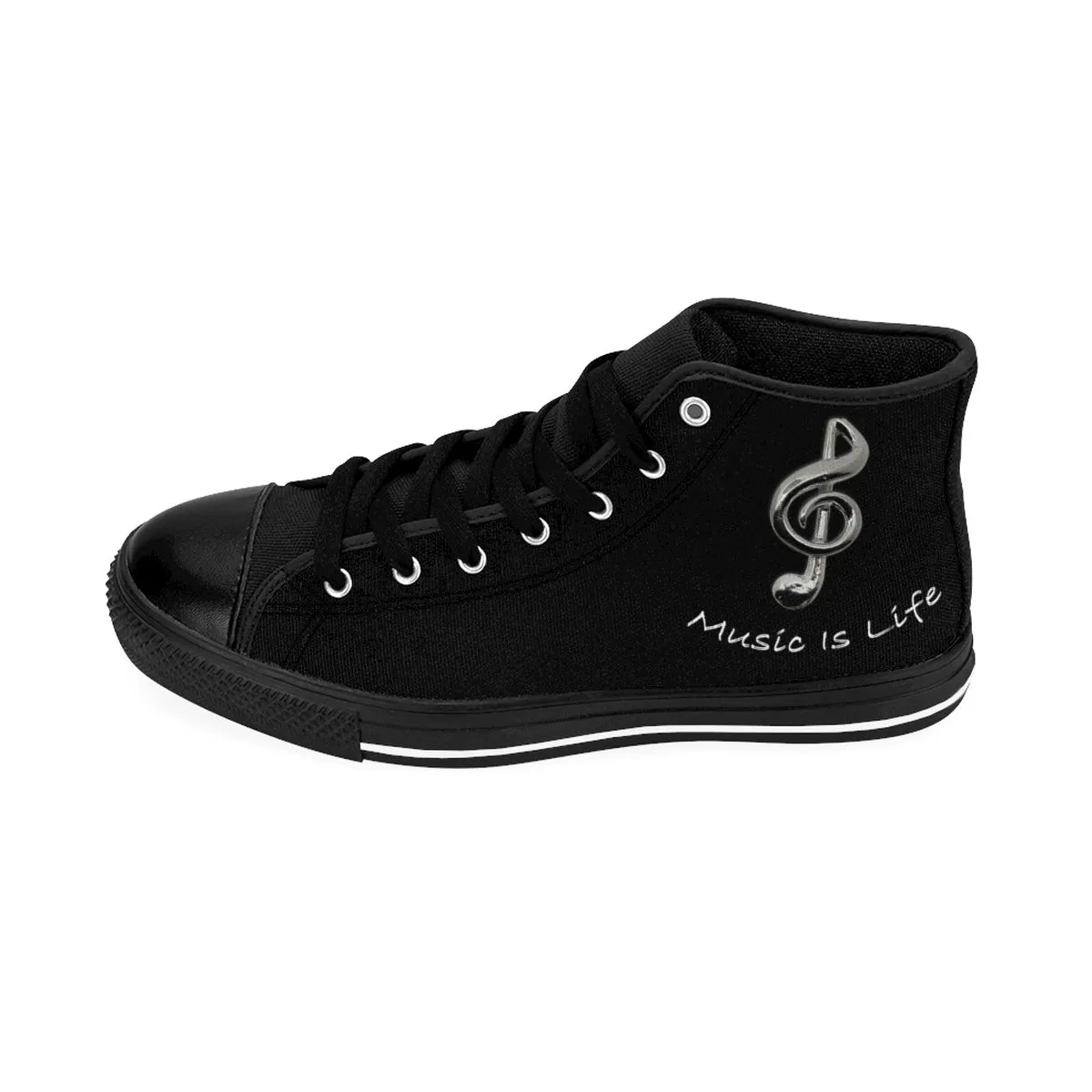 Women's High-top Black Music Is Life Sneakers