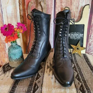 Women's Leather Boots "Rawhide" a Victorian Lace-Up by Abilene Boot Co 5010