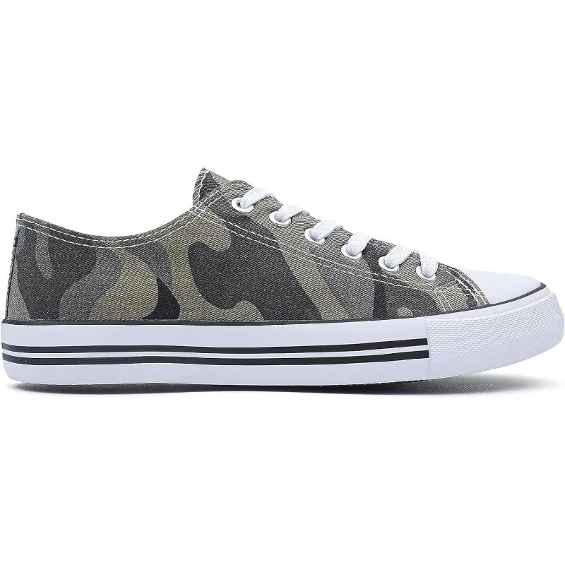 Women's Mono Canvas Lace-Up Sneakers