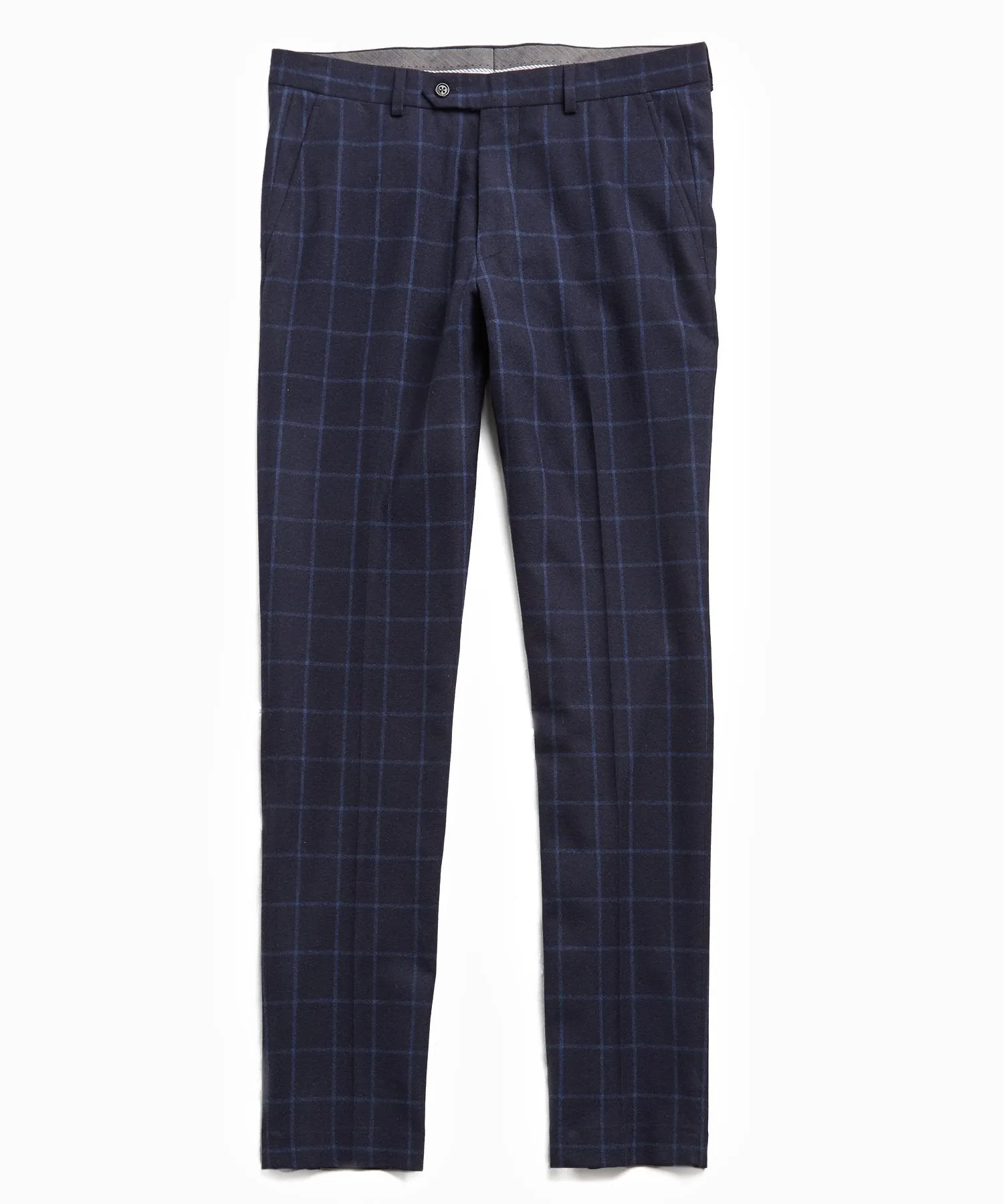 Wool Windowpane Sutton Suit Trouser in Navy