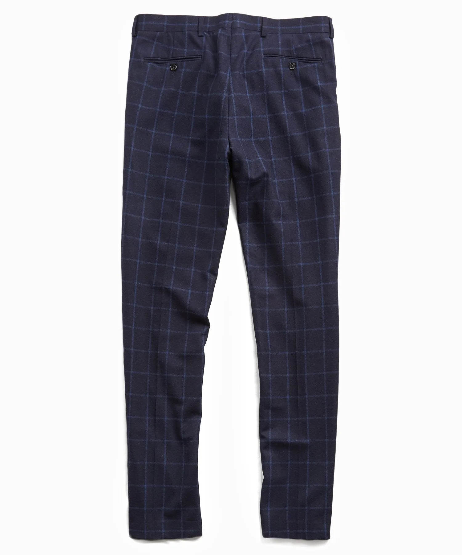 Wool Windowpane Sutton Suit Trouser in Navy